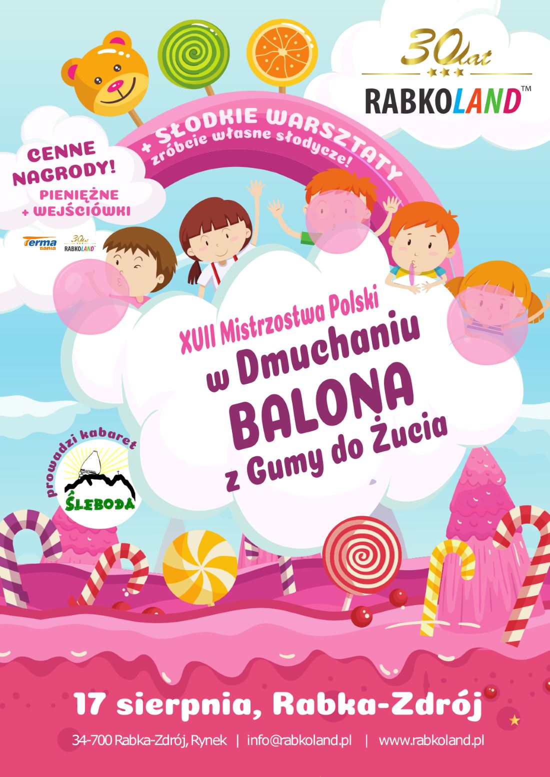 XVII Mistrzostwa Polski w Dmuchaniu Balona z Gumy do Żucia w Rabkolandzie