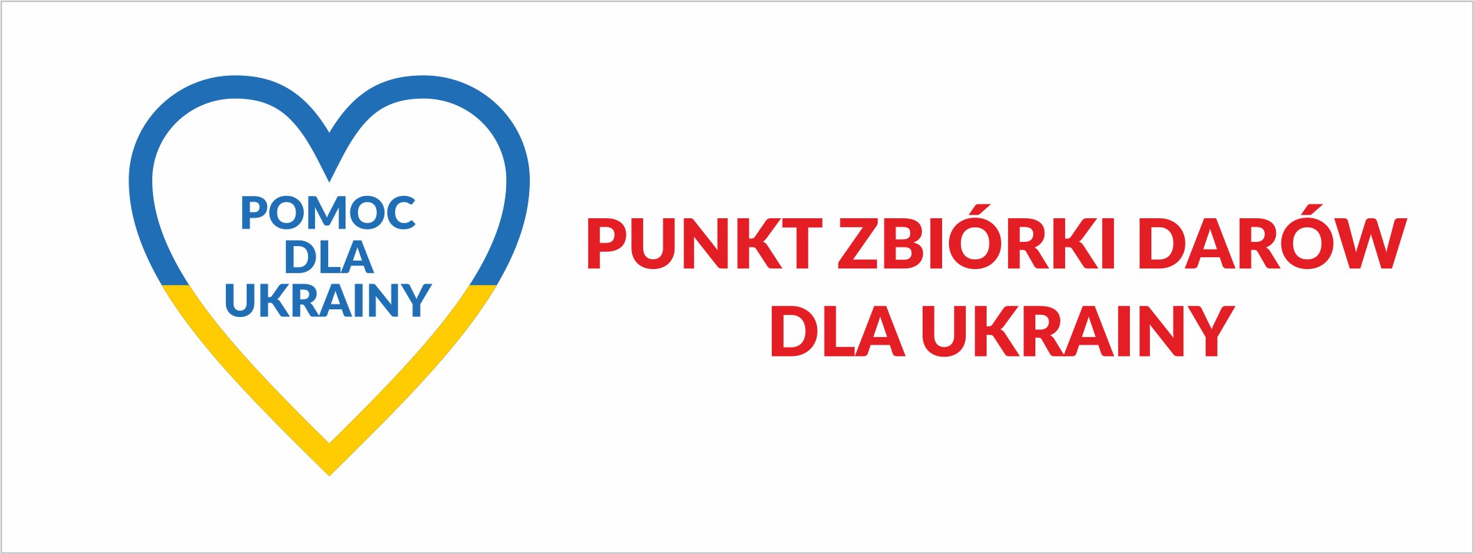 serce, Ukraina, baner, punkt zbiórki darów