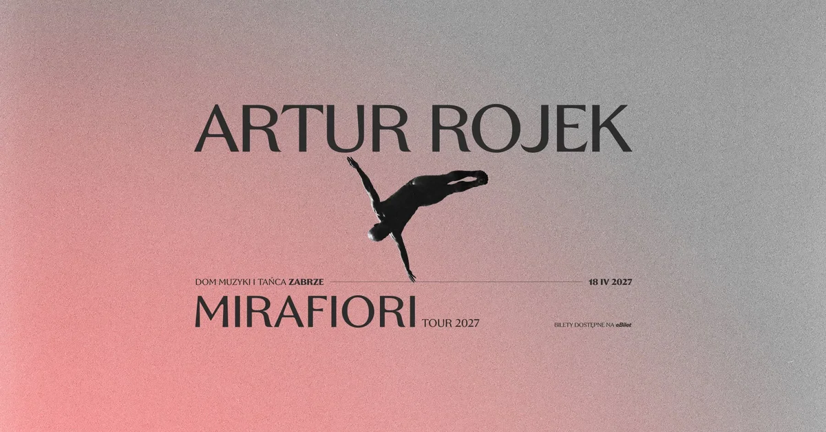 Grafika promocyjna wydarzenia Artur Rojek – Mirafiori Tour 2027 w Zabrzu