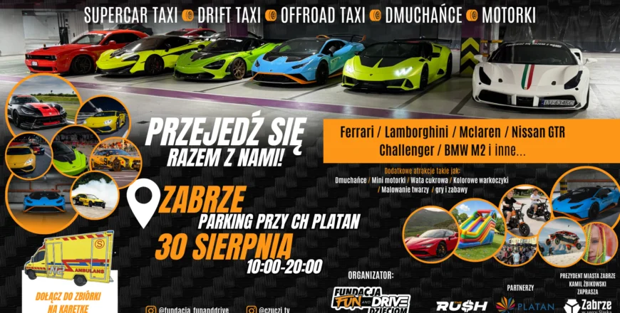 Grafika promocyjna wydarzenia Charytatywny piknik motoryzacyjny