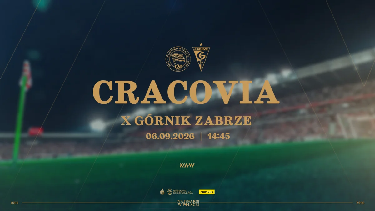 Grafika promocyjna wydarzenia Cracovia vs Górnik Zabrze – mecz ligowy