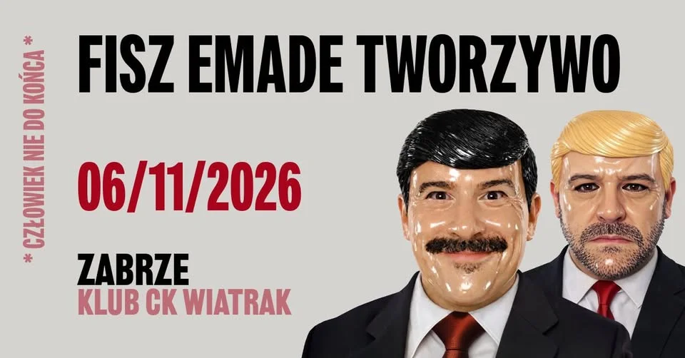Grafika promocyjna wydarzenia FISZ EMADE TWORZYWO w Zabrzu