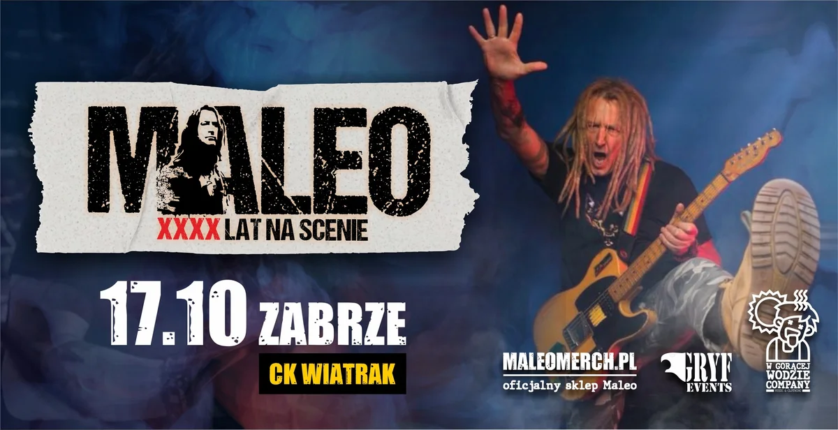 Grafika promocyjna wydarzenia Jubileuszowy koncert Darka Maleo Malejonka w Zabrzu