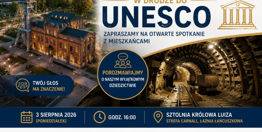 Grafika promocyjna wydarzenia Kierunek: UNESCO – zapraszamy na spotkanie!