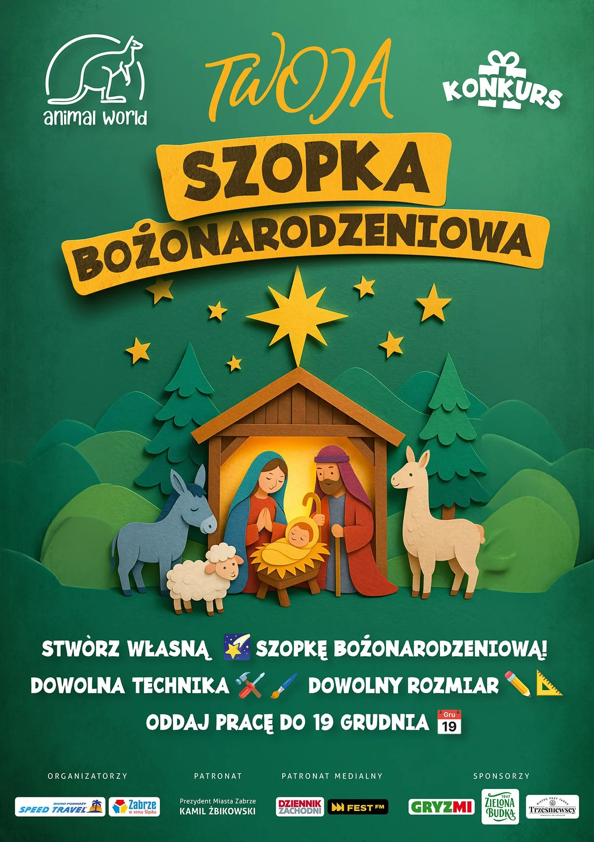 Grafika promocyjna wydarzenia Konkurs na najładniejszą Szopkę Bożonarodzeniową w Zabrzu