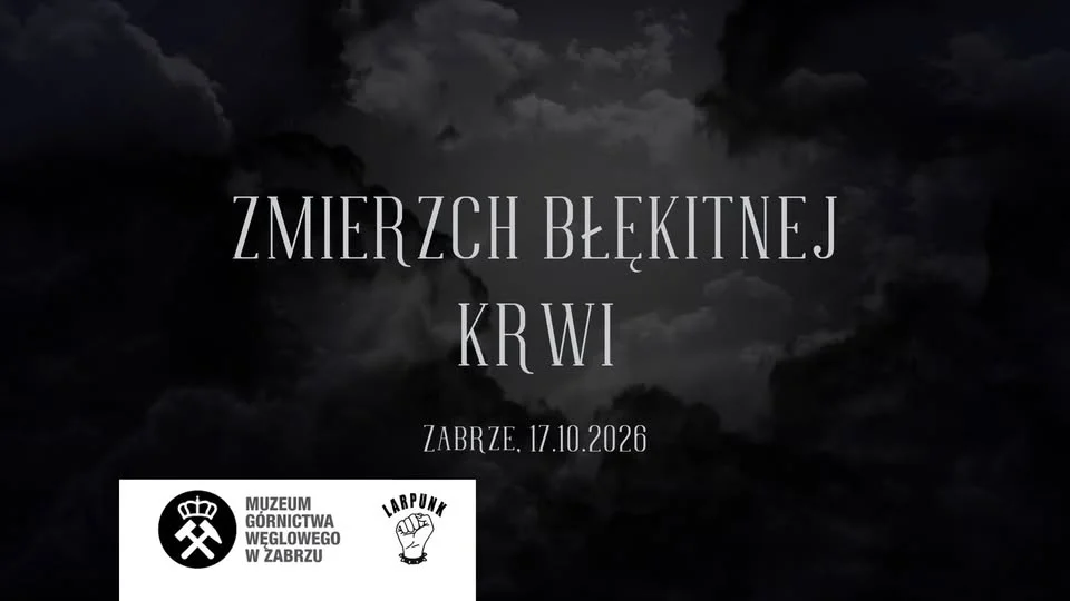 Grafika promocyjna wydarzenia Larp „Zmierzch Błękitnej Krwi” w Zabrzu