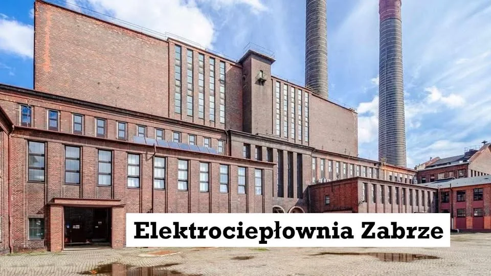 Grafika promocyjna wydarzenia Legendarna Rajza po Elektrociepłowni Zabrze – zwiedzanie niezwykłego zabytku przemysłowego