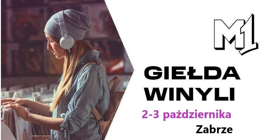Grafika promocyjna wydarzenia M1 Zabrze – giełda winyli