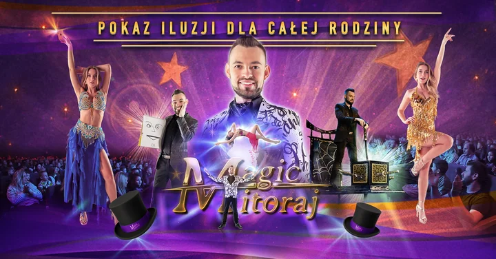 Obrazek przedstawia grafikę promocyjną wydarzenia Rodzinny pokaz iluzji w Zabrzu