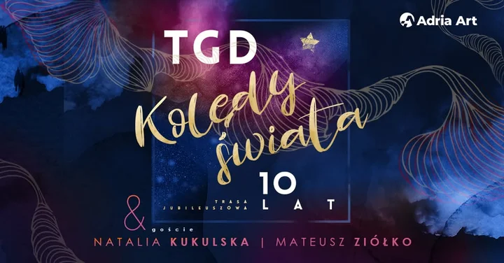 Grafika promocyjna wydarzenia TGD Kolędy Świata – 10 lat w Zabrzu