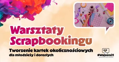 Grafika promocyjna wydarzenia Kartka w kształcie motyla – warsztaty scrapbookingu