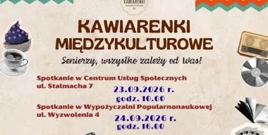 Grafika promocyjna wydarzenia Kawiarenki Sąsiedzkie – spotkajmy się przy jednej kawie