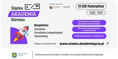 Grafika promocyjna wydarzenia Śląska Akademia Biznesu