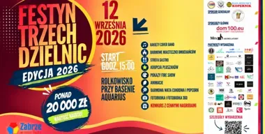 Grafika promocyjna wydarzenia Festyn Trzech Dzielnic
