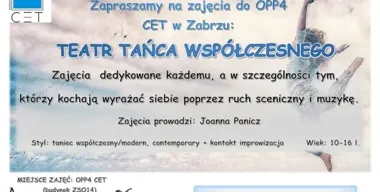 Teatr tańca współczesnego w Zabrzu. Zapisy dla osób w wieku 10–16 lat