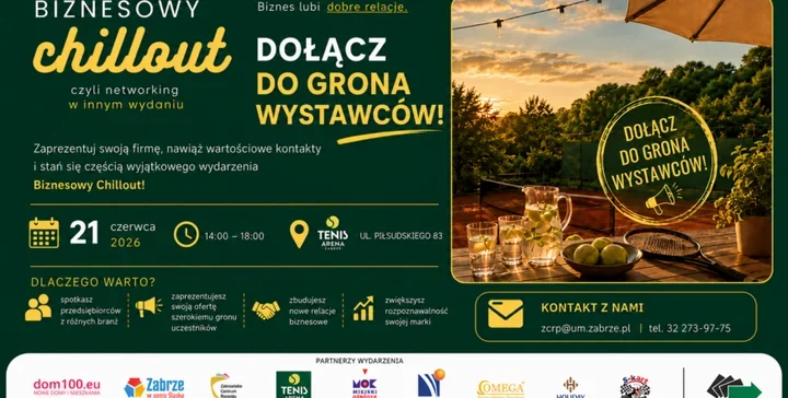 Biznesowy chillout w Tenis Arenie Zabrze połączy kort, rozmowy i atrakcje