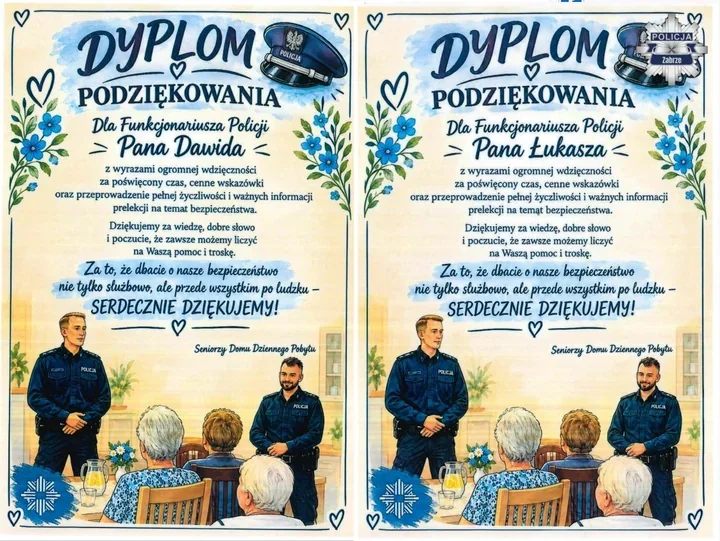 Seniorzy z Zabrza podziękowali dzielnicowym za spotkanie o bezpieczeństwie