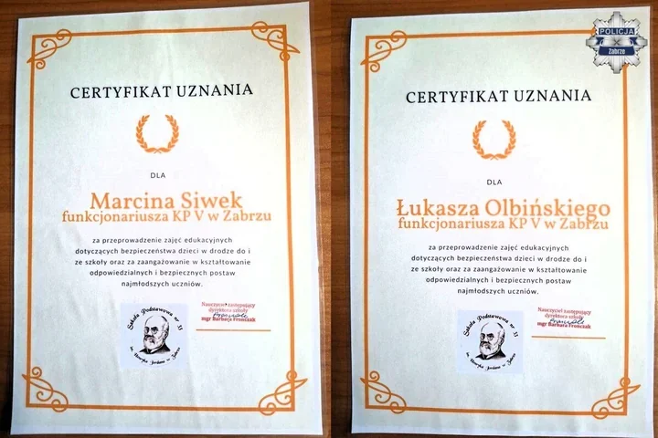Dzieci uczyły się bezpiecznej drogi do szkoły. Policjanci otrzymali podziękowania