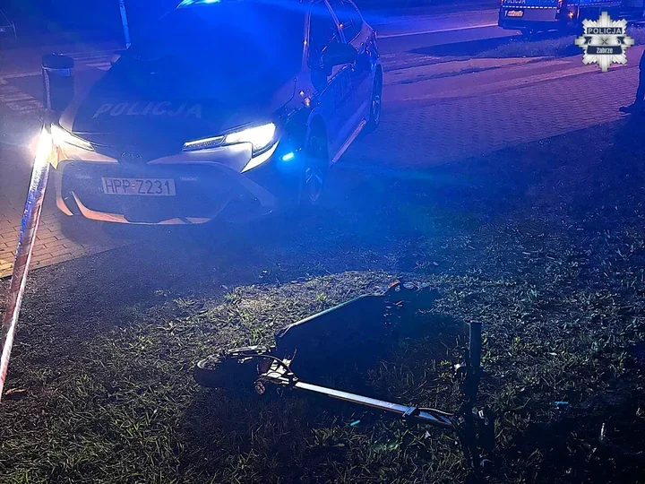 18-latek uciekał hulajnogą przed kontrolą. Uderzył w radiowóz