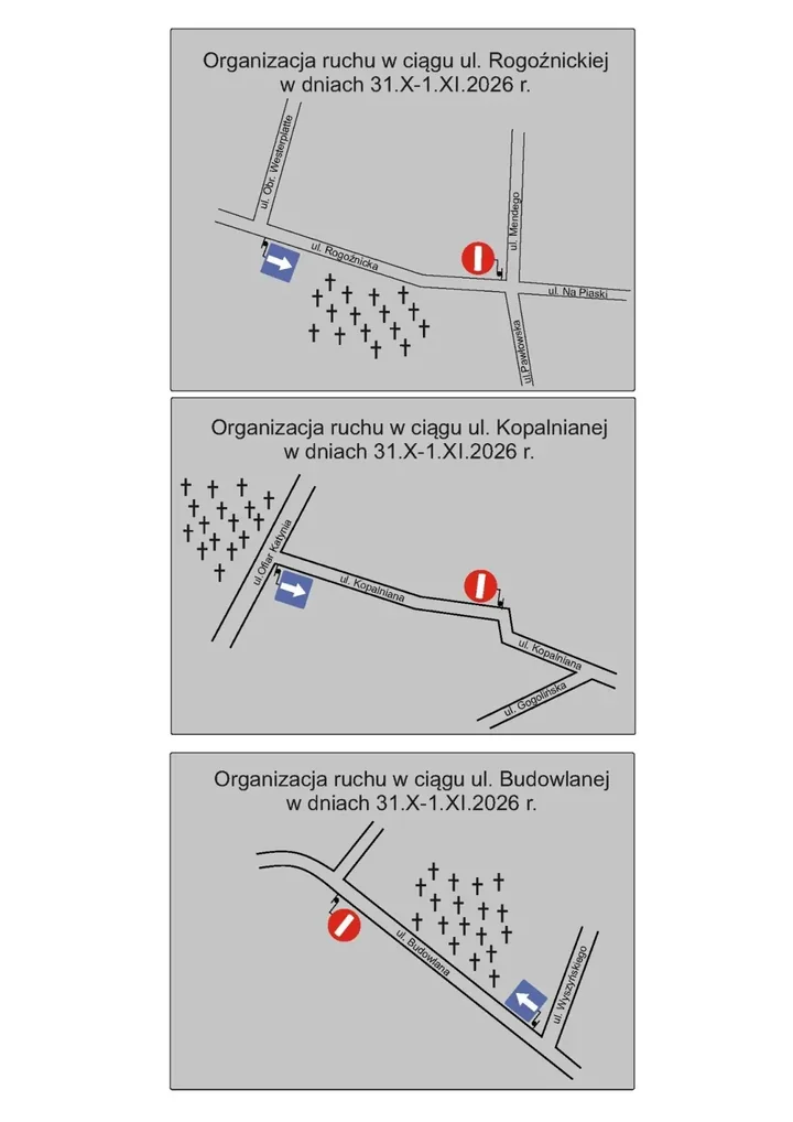 Cmentarze w Zabrzu z ograniczeniami. Na tych ulicach ruch będzie jednokierunkowy